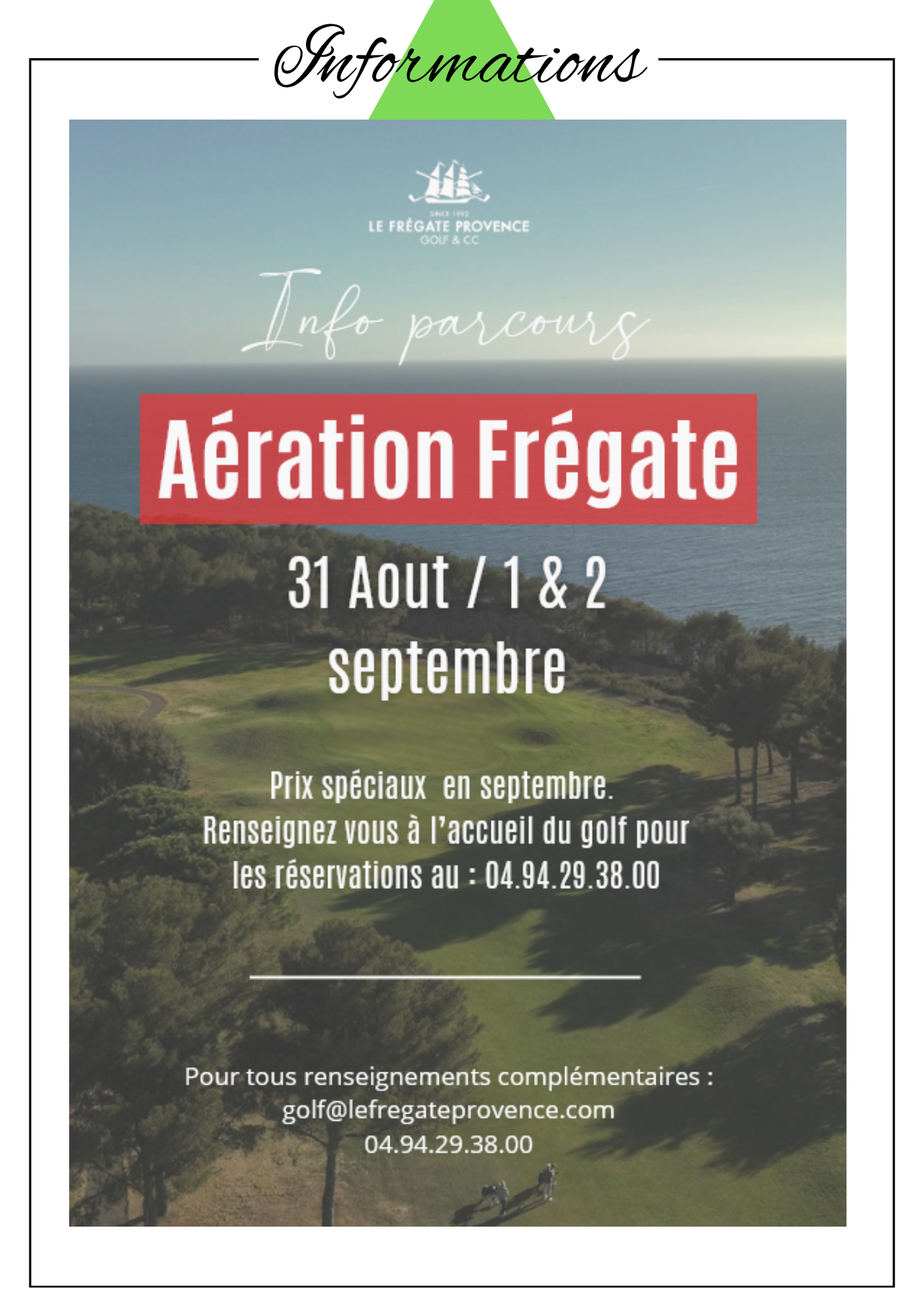 AERATION DES PARCOURS