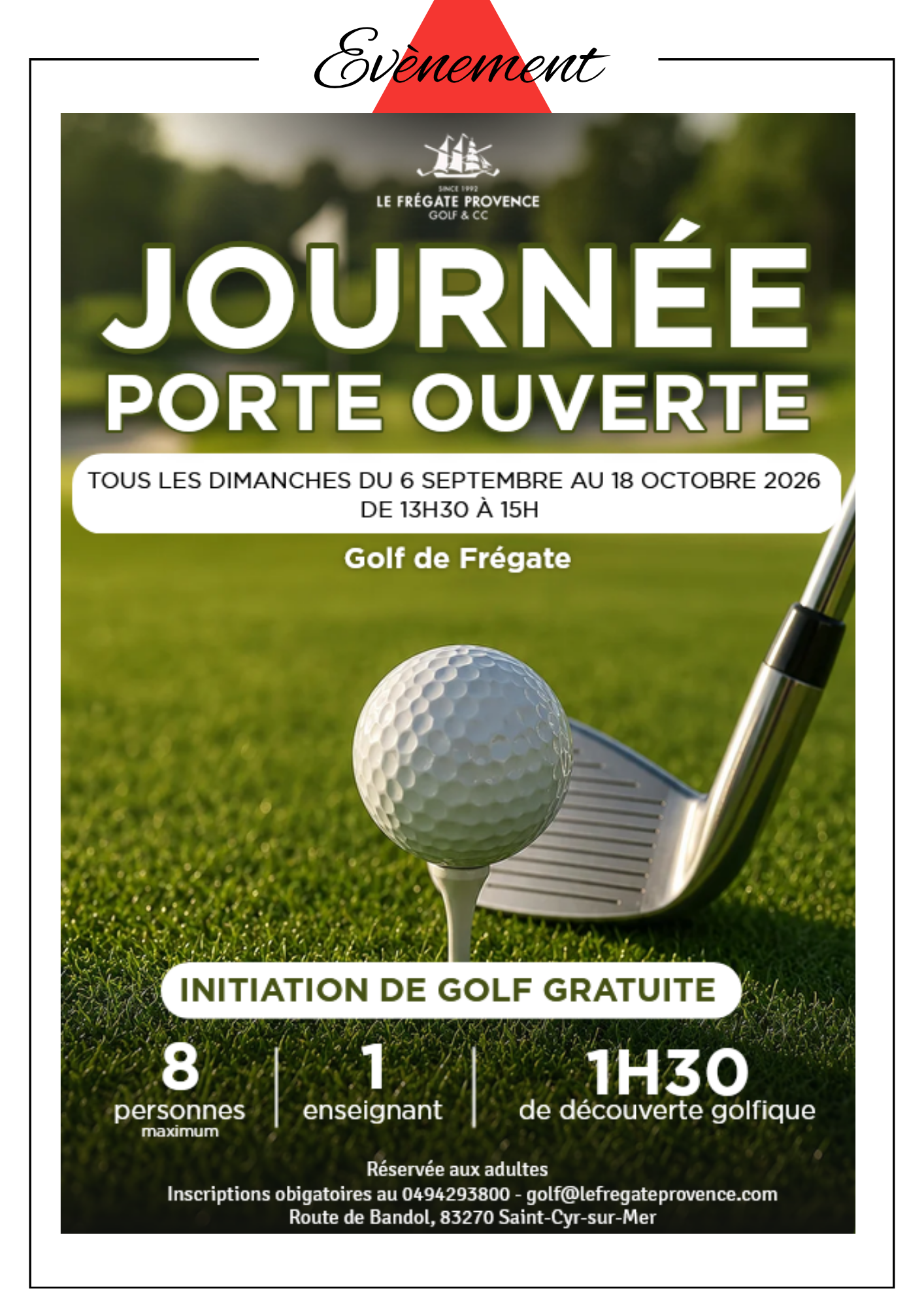 INITIATION DE GOLF GRATUITE
